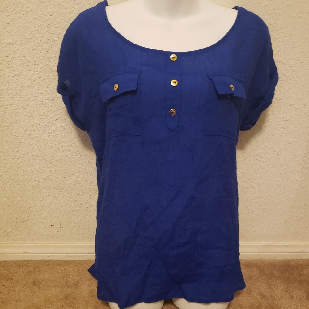 Mine Too blouse. Blue. Plus size 1XL